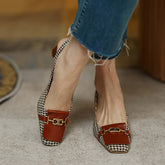 Dara Plaid Slingback Mid Heels